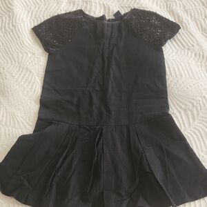 GAP Black Kids Dress with Sparkling Sleeves